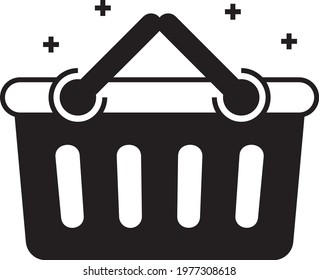 Shopping Basket Concept Vector Icon Design, Retail Shop Equipment Symbol, Supermarket fixtures Sign, Grocery Store Supplies Stock illustration