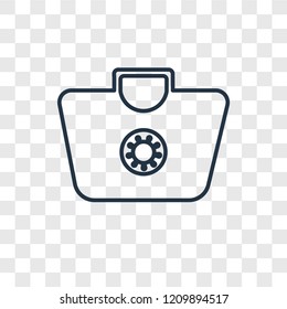 Shopping basket concept vector linear icon isolated on transparent background, Shopping basket concept transparency concept in outline style