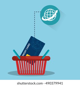 shopping basket with credit card