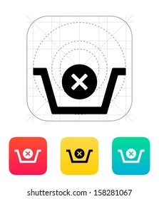 Shopping basket delete icon. Vector illustration.