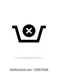 Shopping basket delete simple icon on white background. Vector illustration.