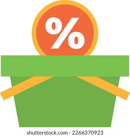 shopping basket discount vector flat illustration