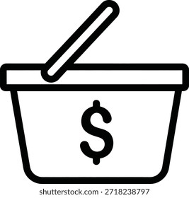 Cesta de la compra con el Vector del signo del dólar