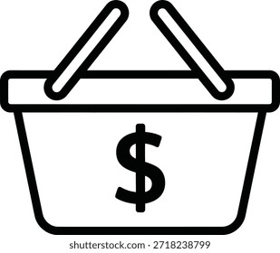 Warenkorb mit Dollarzeichen Vector