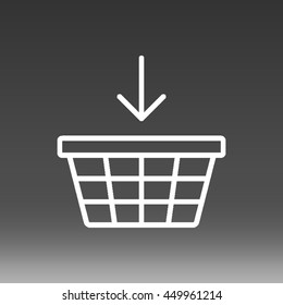 Shopping Basket With Down Arrow Vector Icon Illustration