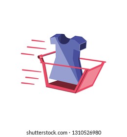 shopping basket with dress icon