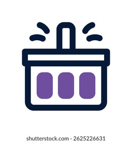 shopping basket duotone icon. Sleek and modern vector icon for websites, mobile apps, marketing materials, and corporate design. Fully scalable and ready to use.