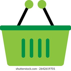 Shopping Basket Ecommerce Icon Vector Flat Illustration