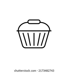 icono de trazo editable de la cesta de compras, icono de trazo inteligente