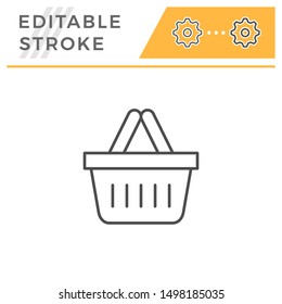 Shopping basket editable stroke line icon