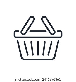 Shopping basket editable stroke outline icon isolated on white background flat vector illustration. Pixel perfect. 64 x 64