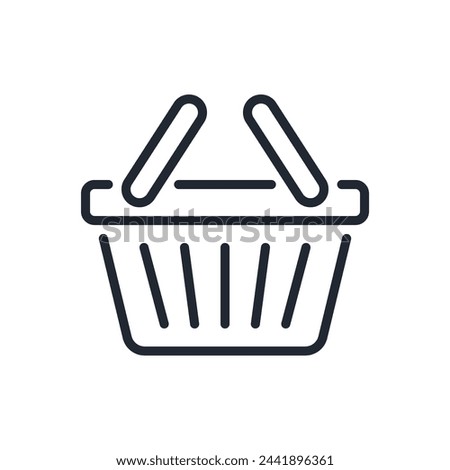 Shopping basket editable stroke outline icon isolated on white background flat vector illustration. Pixel perfect. 64 x 64