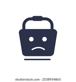 Cesta de Compras Emoji Sad eps10