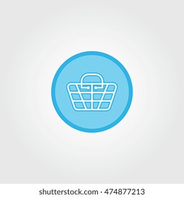 Shopping basket flat circle icon for websites and apps