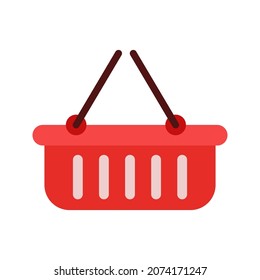 ilustración del vector de la cesta de compras plana