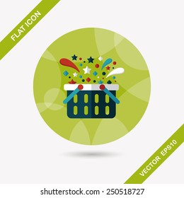 shopping basket flat icon with long shadow,eps10