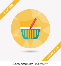 shopping basket flat icon with long shadow,eps10