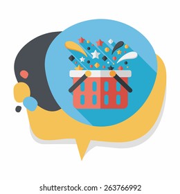 shopping basket flat icon with long shadow,eps10