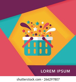 shopping basket flat icon with long shadow,eps10