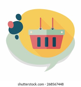 shopping basket flat icon with long shadow,eps10