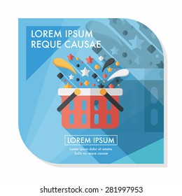 shopping basket flat icon with long shadow,eps10