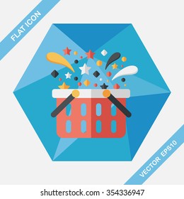 shopping basket flat icon with long shadow,eps10