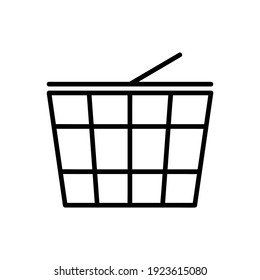 Shopping basket flat icon. Pictogram for web. Line stroke. Basket isolated on white background. Vector eps10