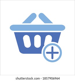 Shopping Basket Flat Icon Vector Logo Template Illustration