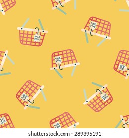 shopping basket flat icon,eps10 seamless pattern background