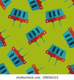 shopping basket flat icon,eps10 seamless pattern background