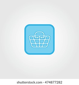 Shopping basket flat square icon