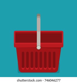 Shopping basket flat vector