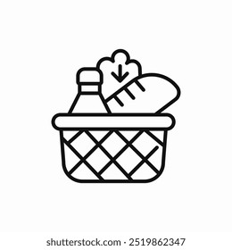 shopping basket food icon sign vector