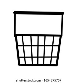 shopping basket front view flat outline simple illustration