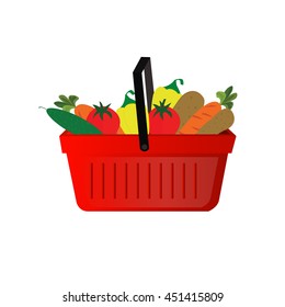 Shopping basket full of vegetables, raw food, healthy cooking, fresh 