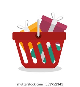 shopping basket with gifts