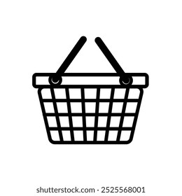 shopping basket glyph icon. Shopping basket iconlogo vector.