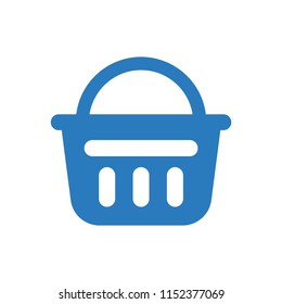 Shopping basket glyph icon vector blue