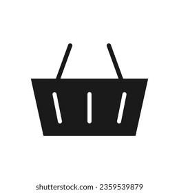 Shopping Basket glyph vector icon isolated. Shopping Basket stock vector icon for web, mobile app and ui design