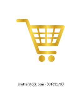shopping basket - gold vector icon