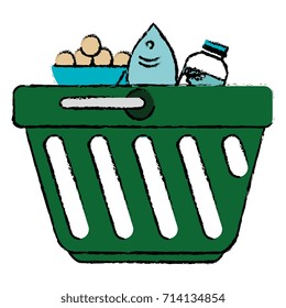 shopping basket with groceries