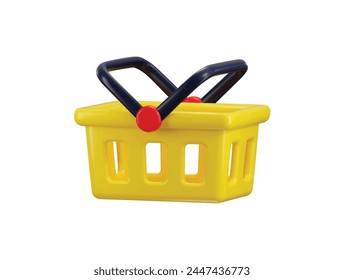 shopping basket icon 3d rendering vector illustration