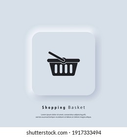 Shopping basket icon. Add to cart button icon. Shopping basket logo. Vector. UI icon. Neumorphic UI UX white user interface web button. Neumorphism