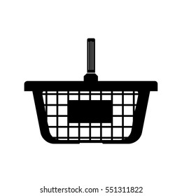 Shopping basket icon - black colour. Vector eps 10.