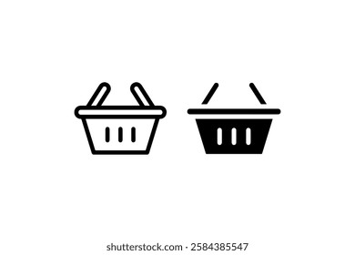 Shopping Basket Icon in Black and White vector