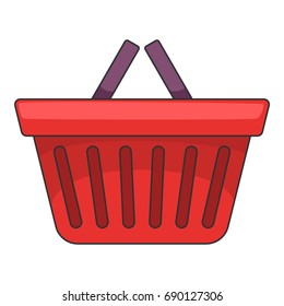 Shopping basket icon. Cartoon illustration of shopping basket vector icon for web design