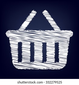 Shopping basket icon with chalk effect  