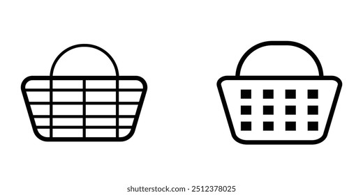  Colección de icono de cesta de la compra. Carrito de compras de línea e icono plano. Símbolo de la tienda de Internet. Carrito de compras de la tienda de Web. Diseño EPS 10