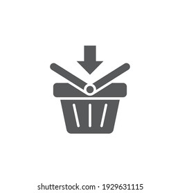 shopping basket icon, color, line, outline vector sign, linear style pictogram isolated on white. Symbol, logo illustration