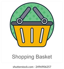 Shopping Basket and basket icon concept